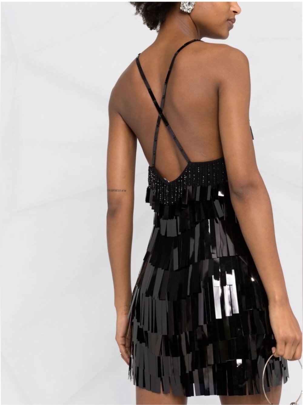 The Attico Black Sequin Fringe Mini Dress Size 2 $3500 Retail NWT - Picture 4 of 10